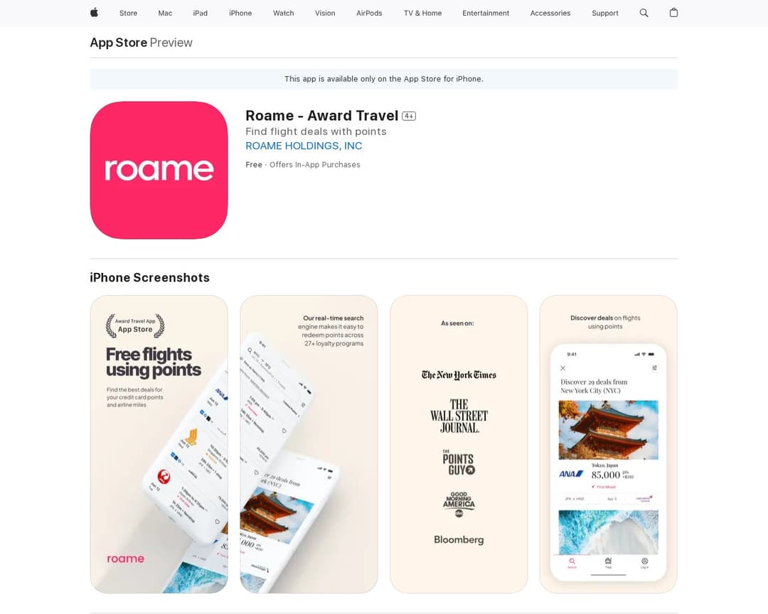 Roame - Award Travel