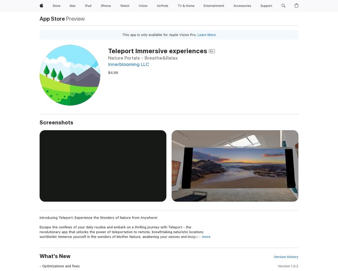 Teleport Immersive experiences