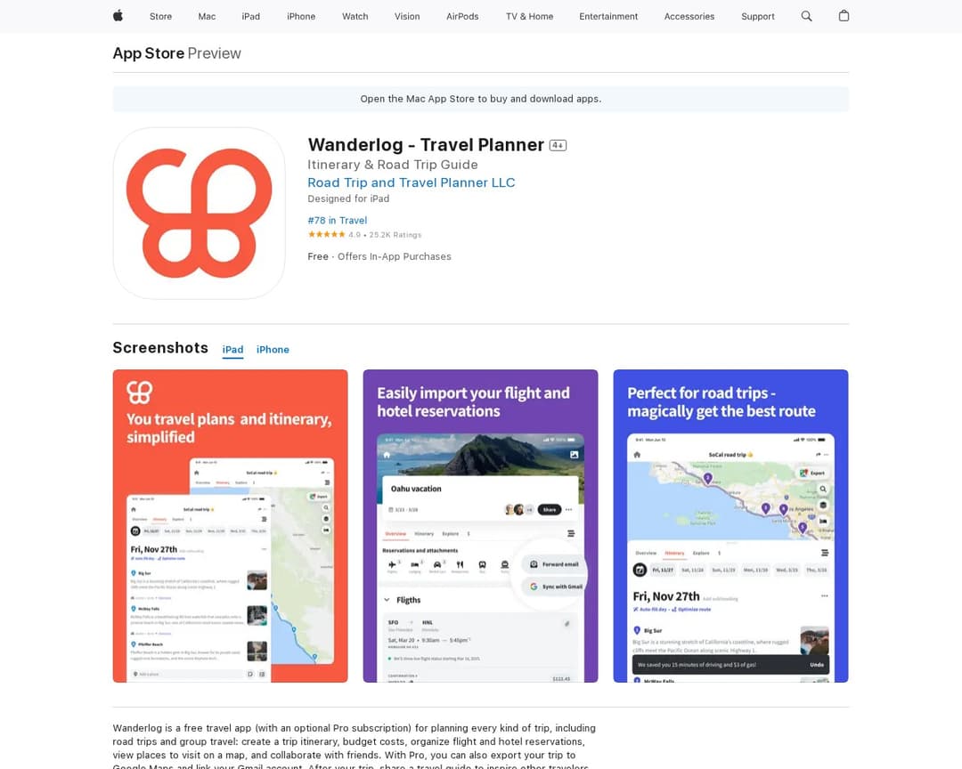 Wanderlog - Travel Planner