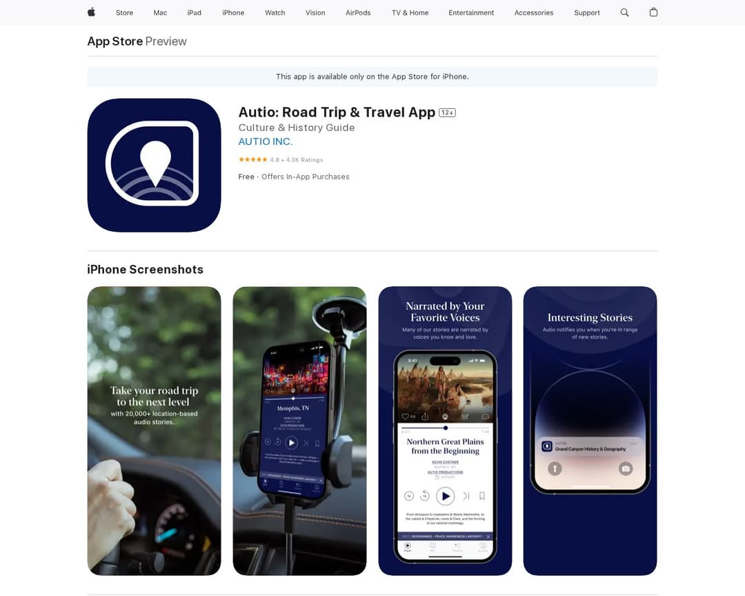 Autio: Road Trip & Travel App