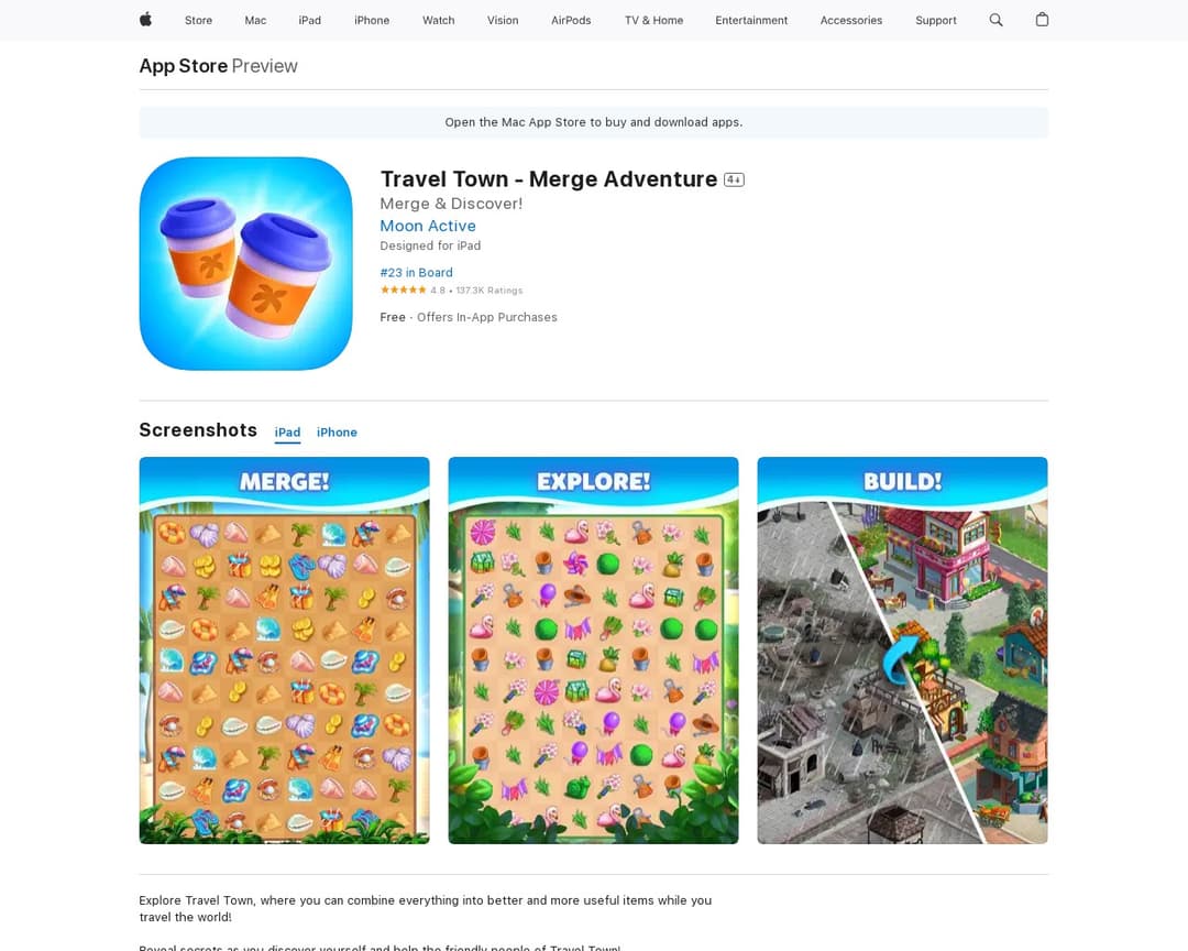 Travel Town - Merge Adventure