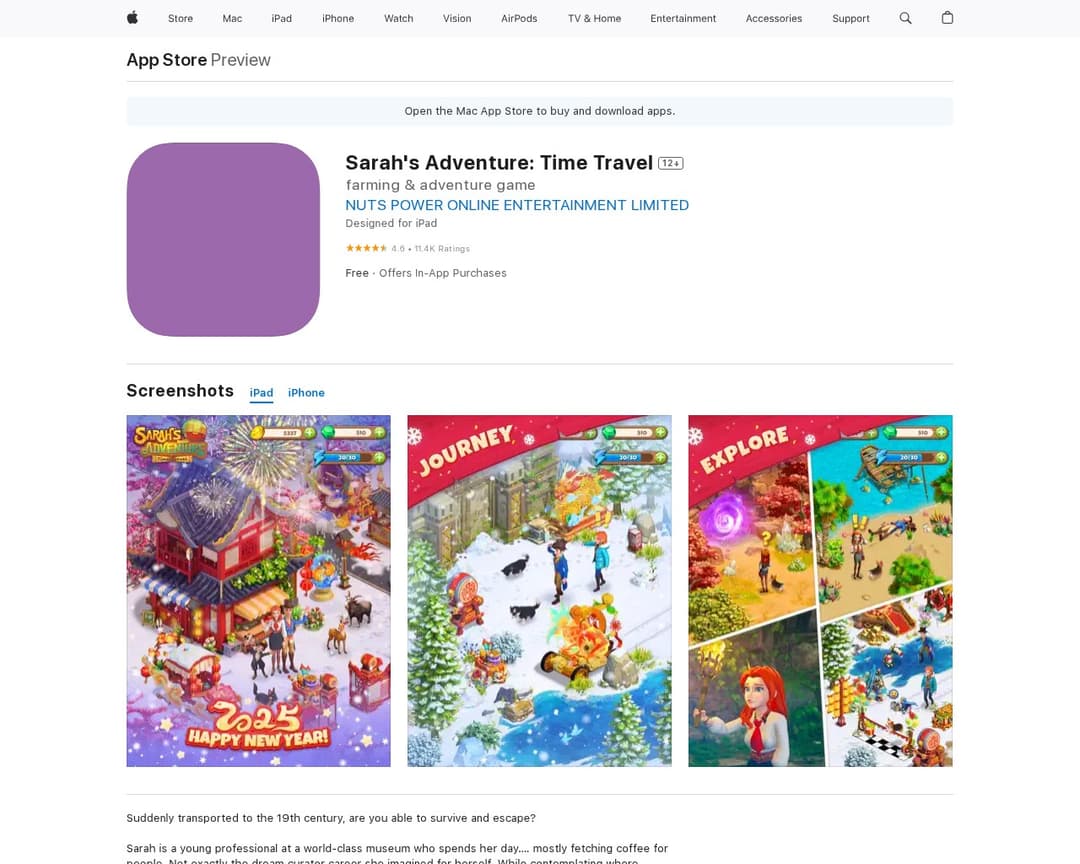 Sarah's Adventure: Time Travel