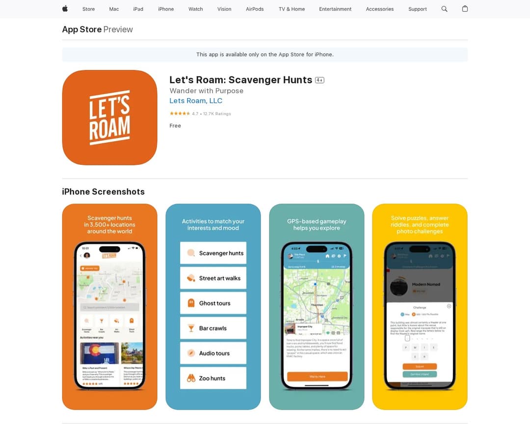 Let's Roam: Scavenger Hunts