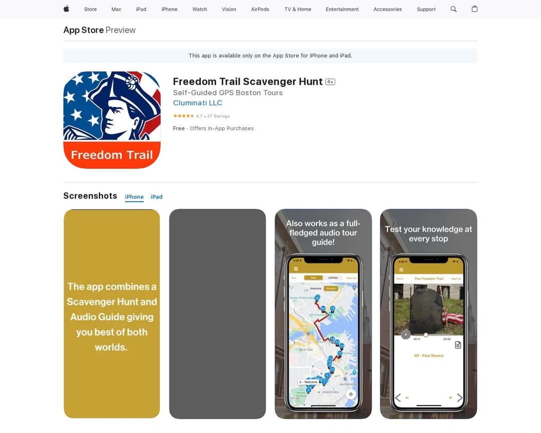 Freedom Trail Scavenger Hunt