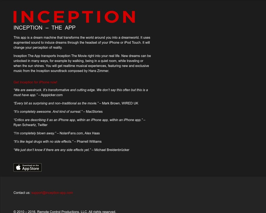 Inception – The App
