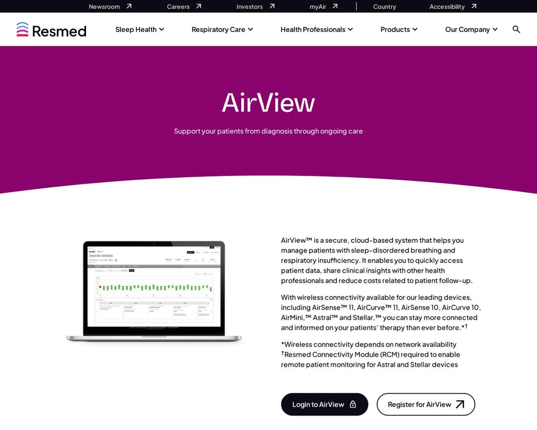 AirView patient management system