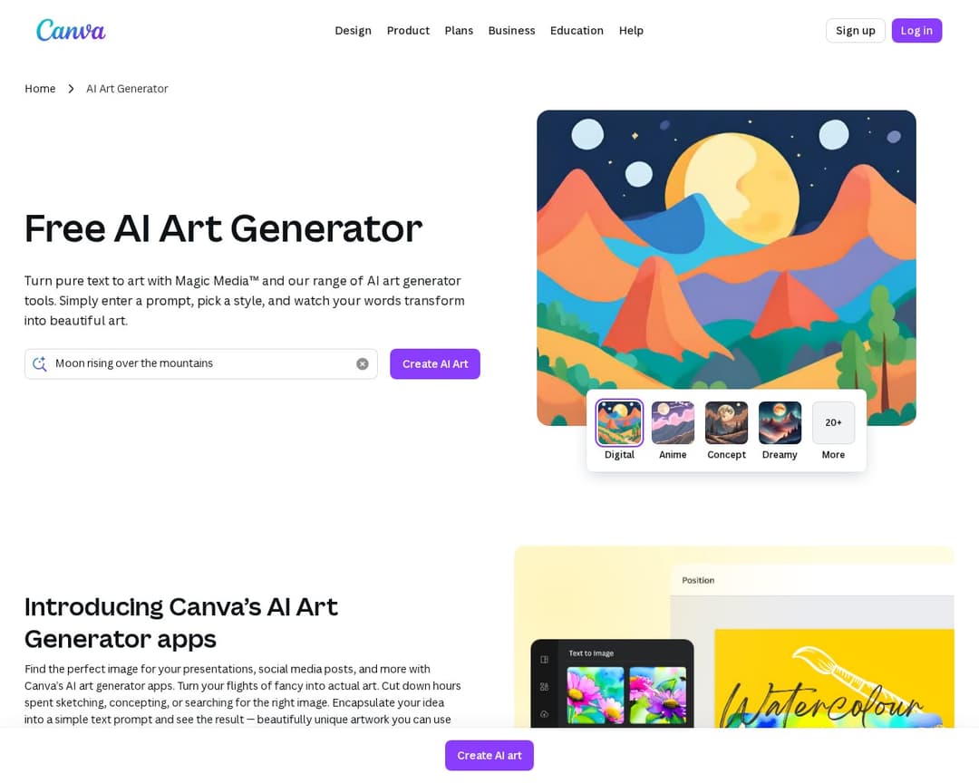 Canva AI Art Generator
