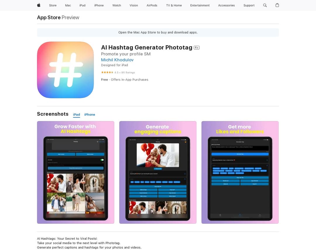 AI Hashtag Generator Phototag
