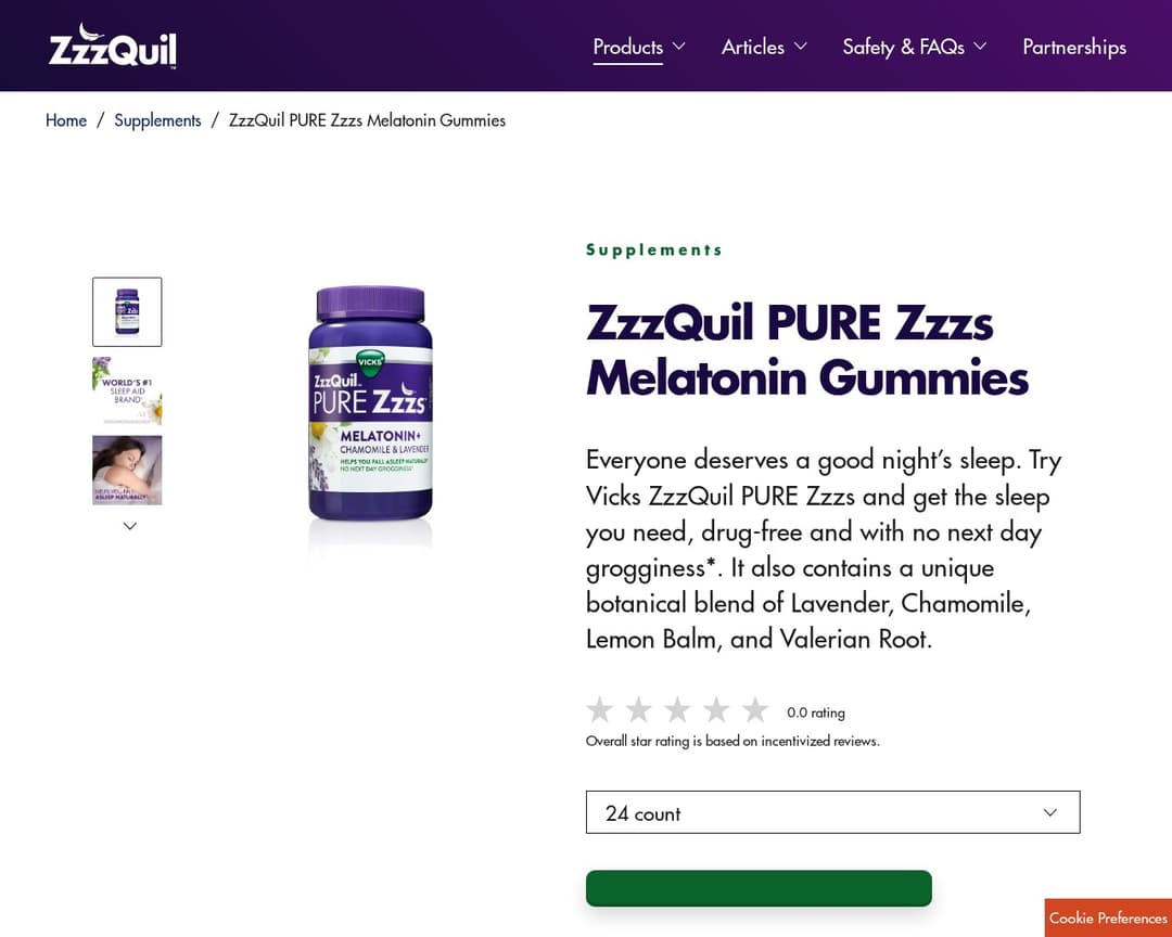 ZzzQuil PURE Zzzs Melatonin Gummies