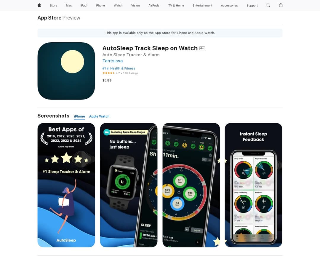 AutoSleep Track Sleep on Watch