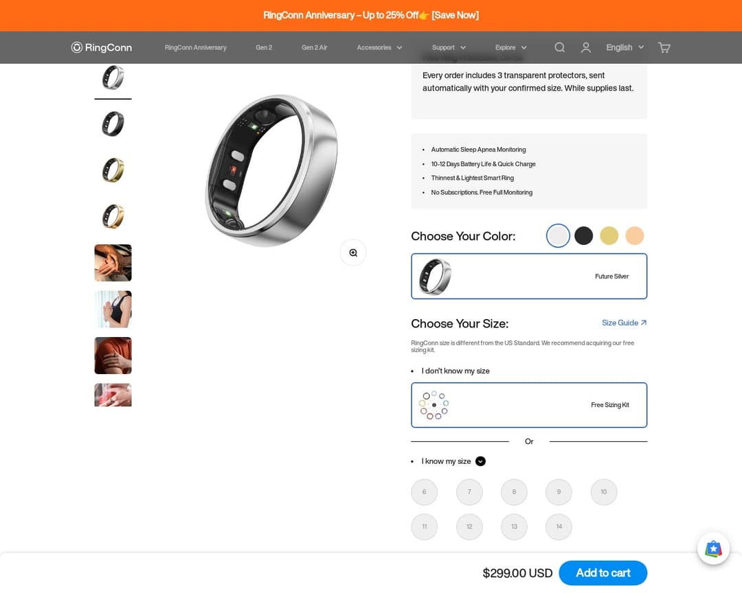 RingConn Gen 2 Smart Ring