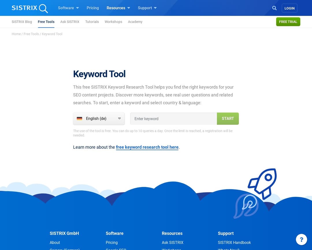 SISTRIX Keyword Tool