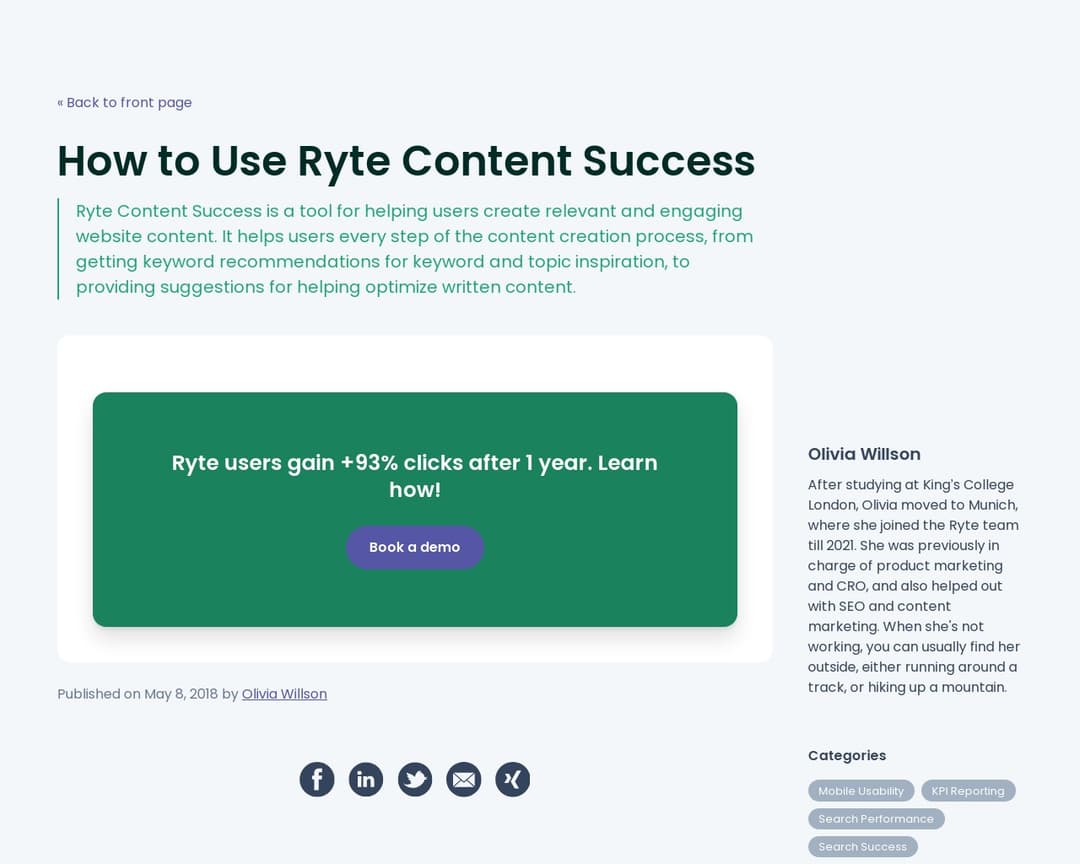 Ryte Content Success
