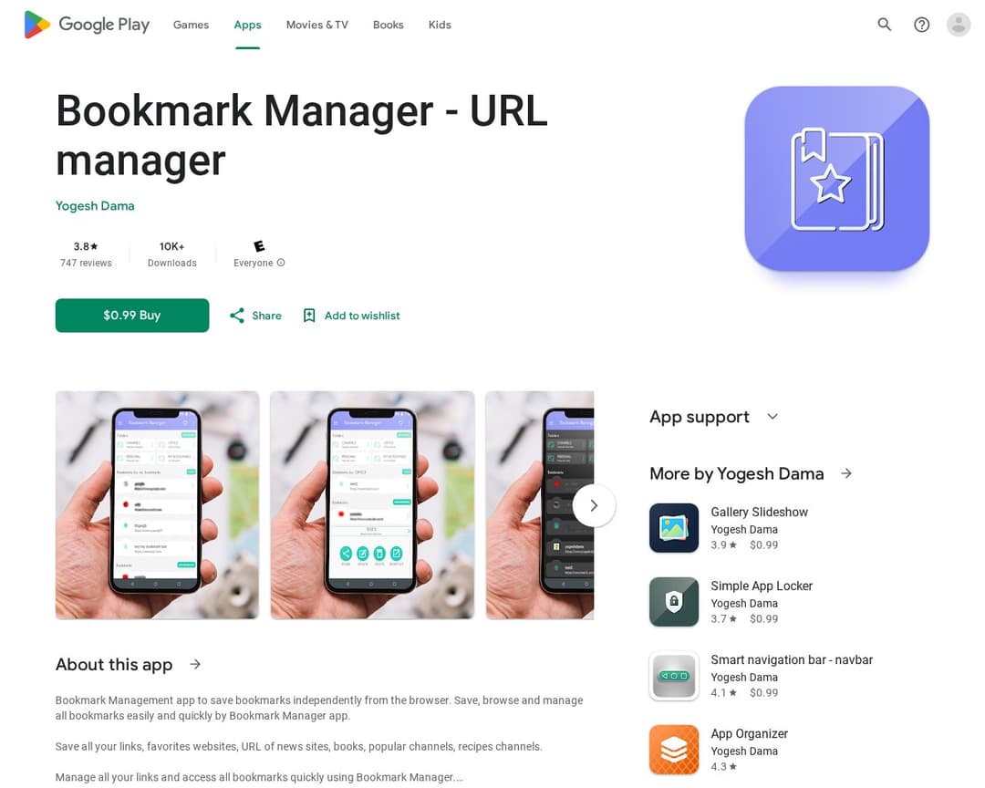 Bookmark Manager - URL manager