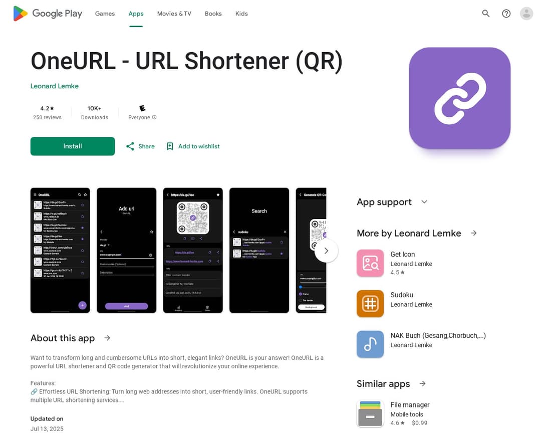 OneURL - URL Shortener (QR)