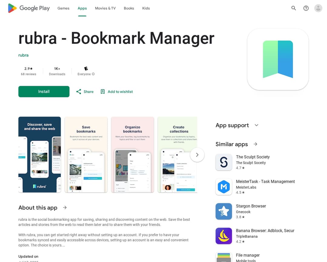 rubra - Bookmark Manager