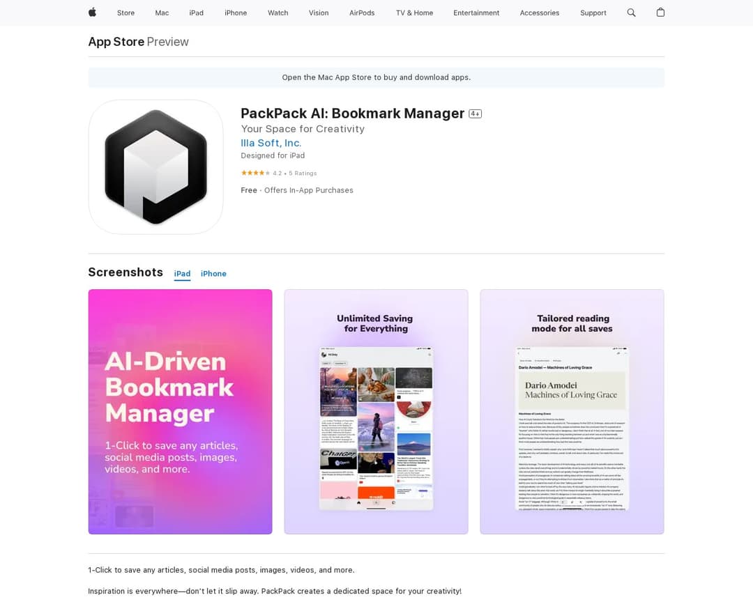 PackPack AI: Bookmark Manager