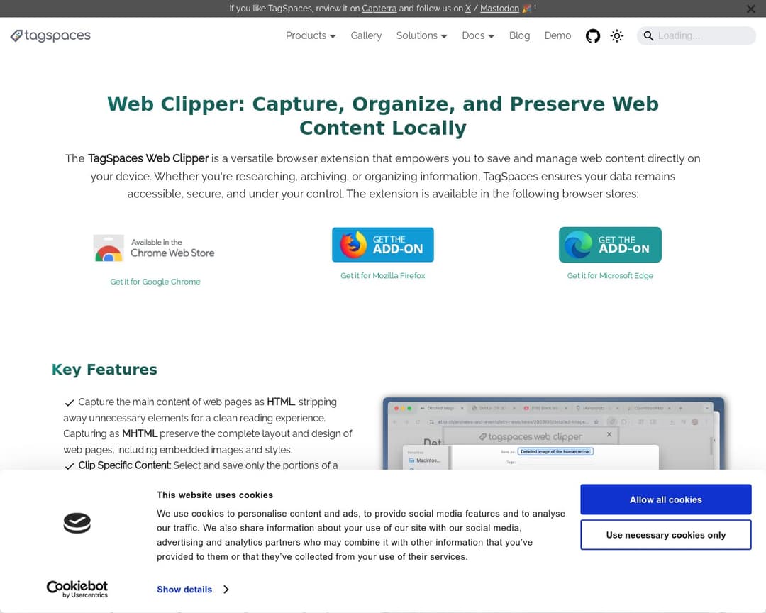 TagSpaces Web Clipper