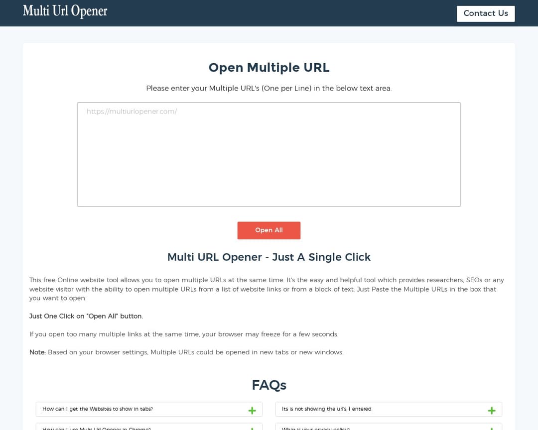 Multi URL Opener