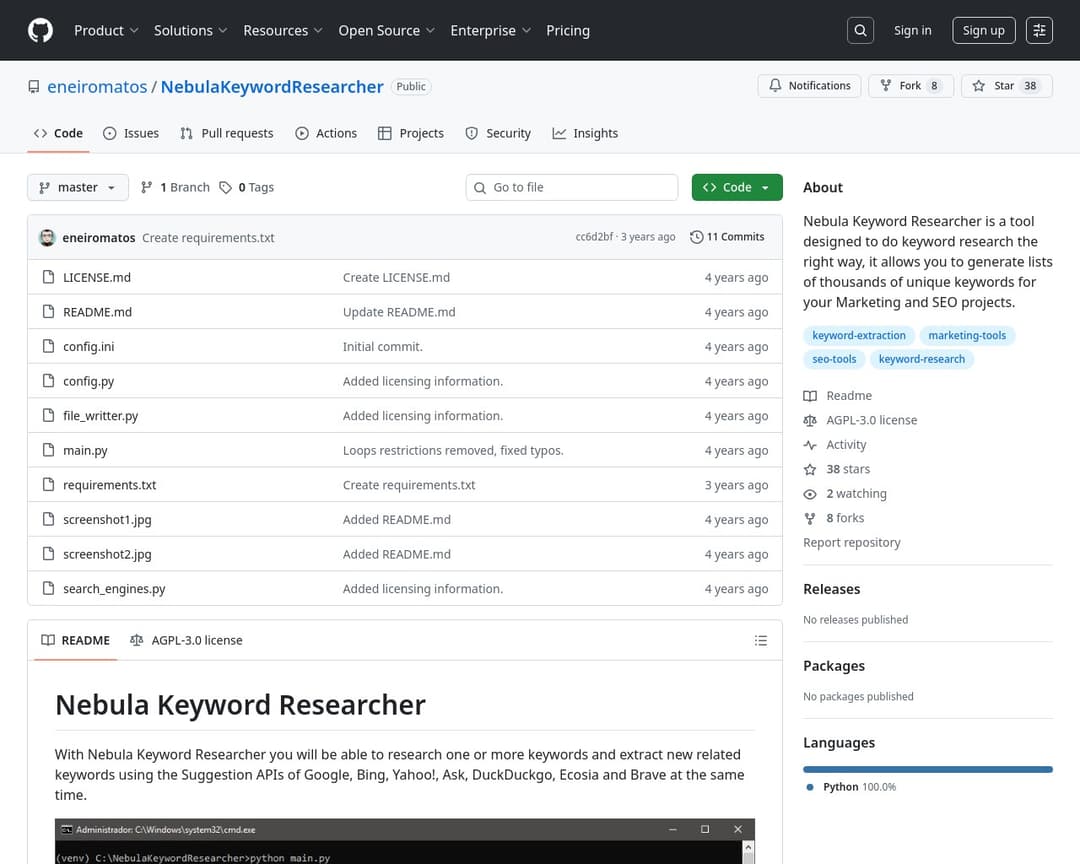 Nebula Keyword Researcher