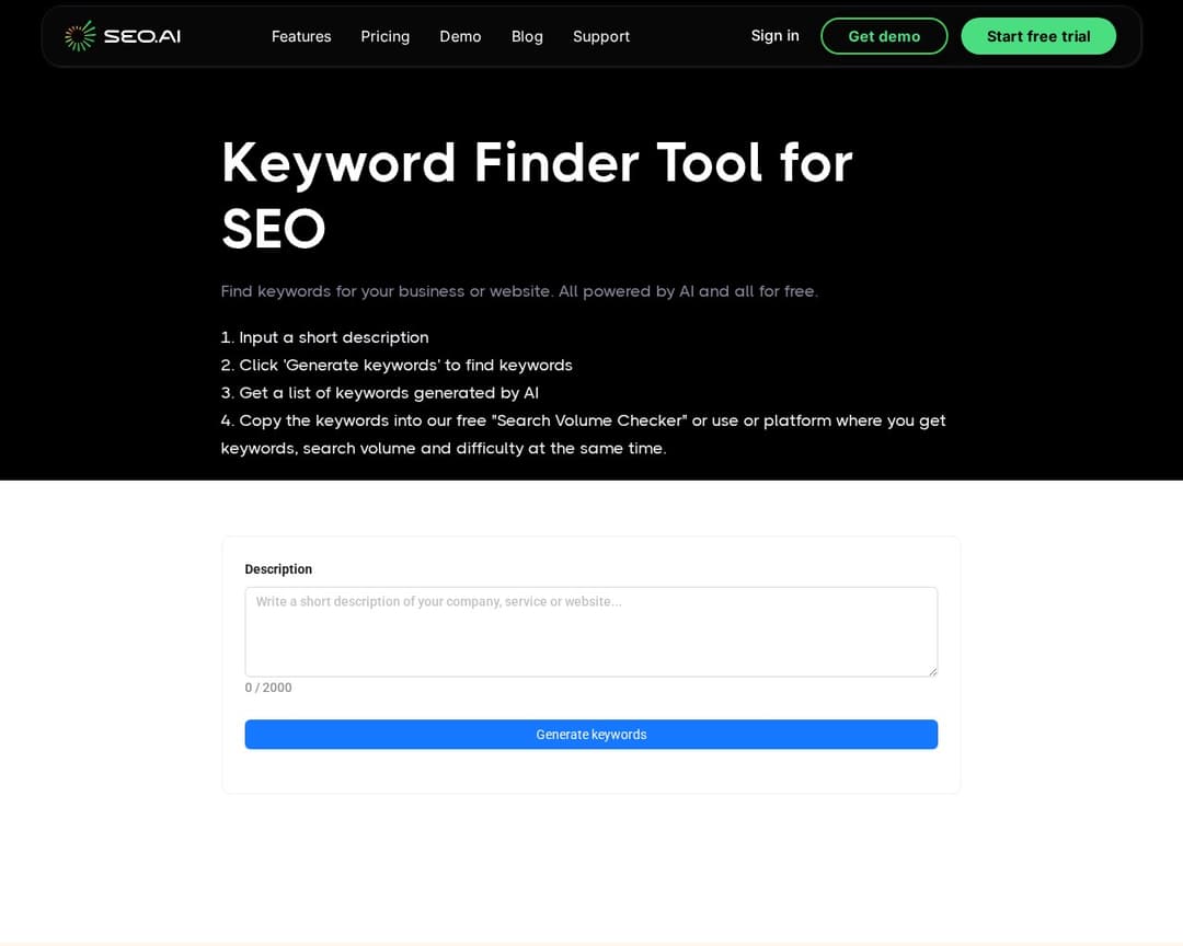 SEO.AI Keyword Finder