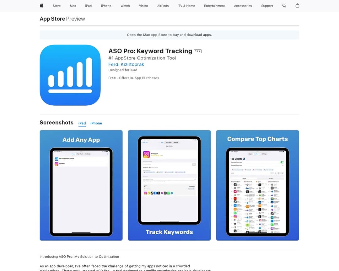 ASO Pro: Keyword Tracking