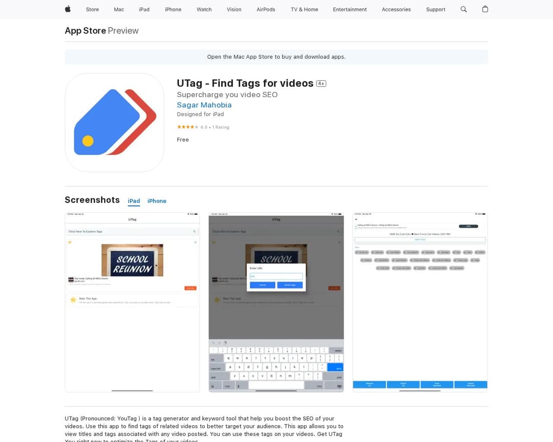 UTag - Find Tags for videos