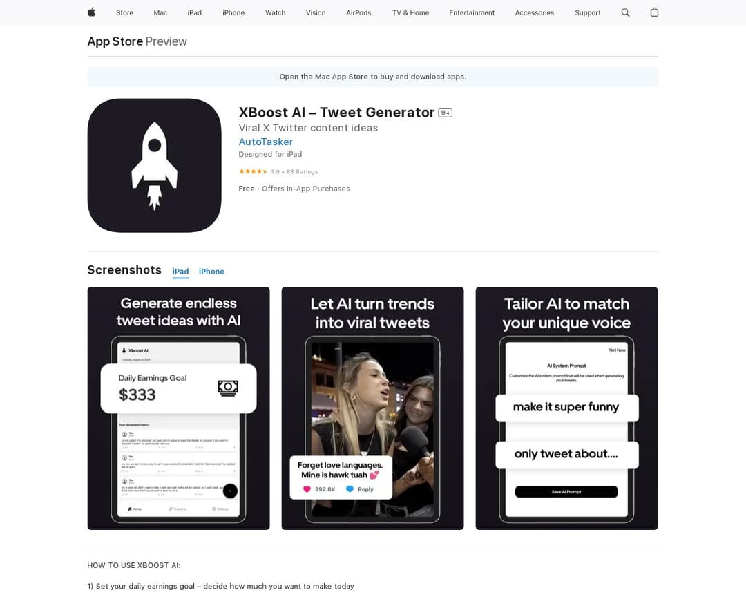 XBoost AI – Tweet Generator