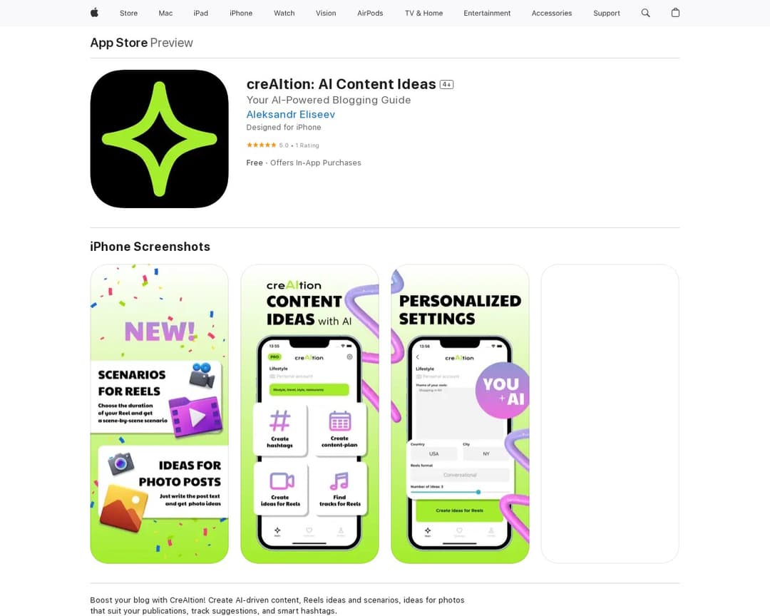 сreAItion: AI Content Ideas