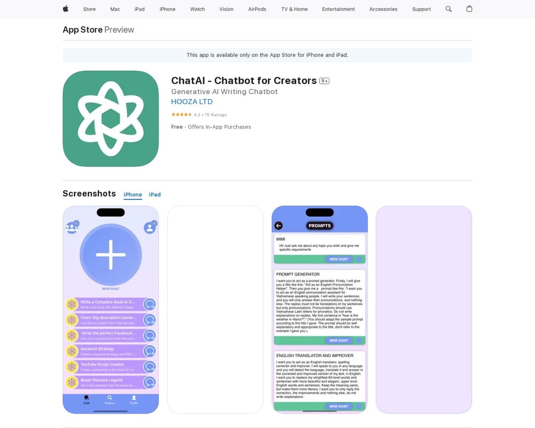 ChatAI - Chatbot for Creators
