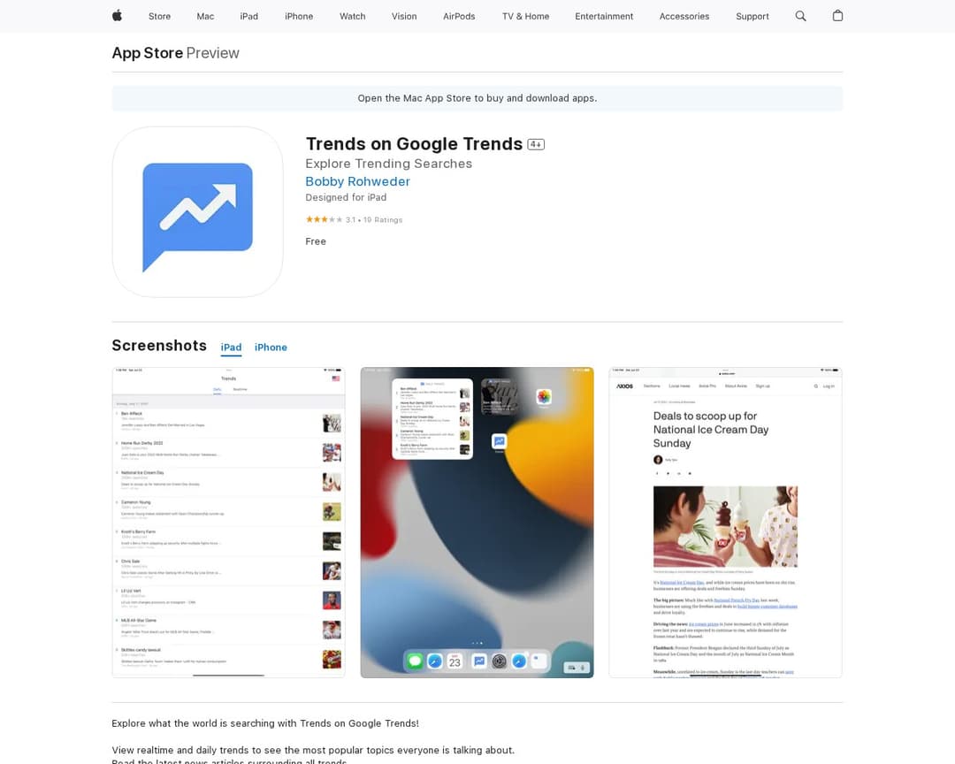 Trends on Google Trends