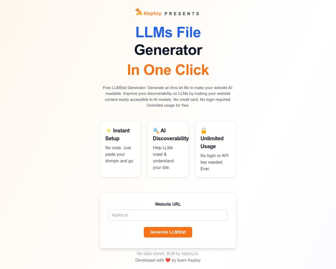 Keploy LLMStxt Generator