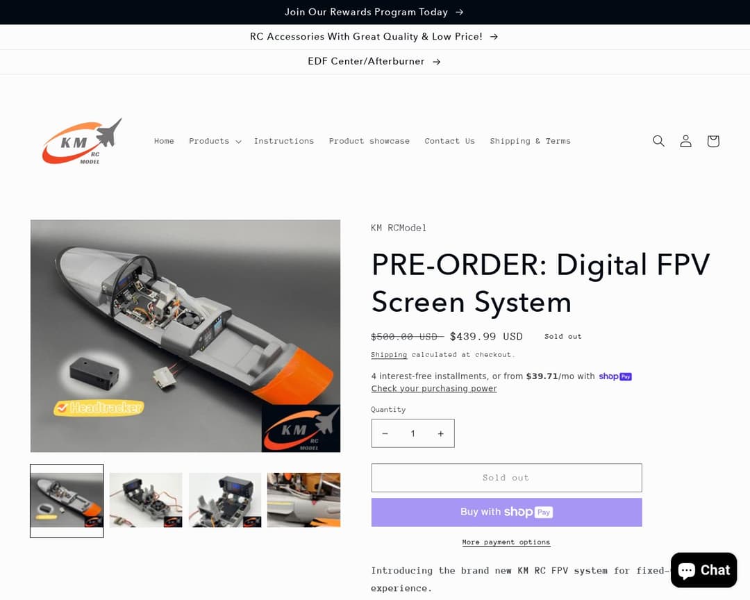 KM RC Model Digital FPV Screen System