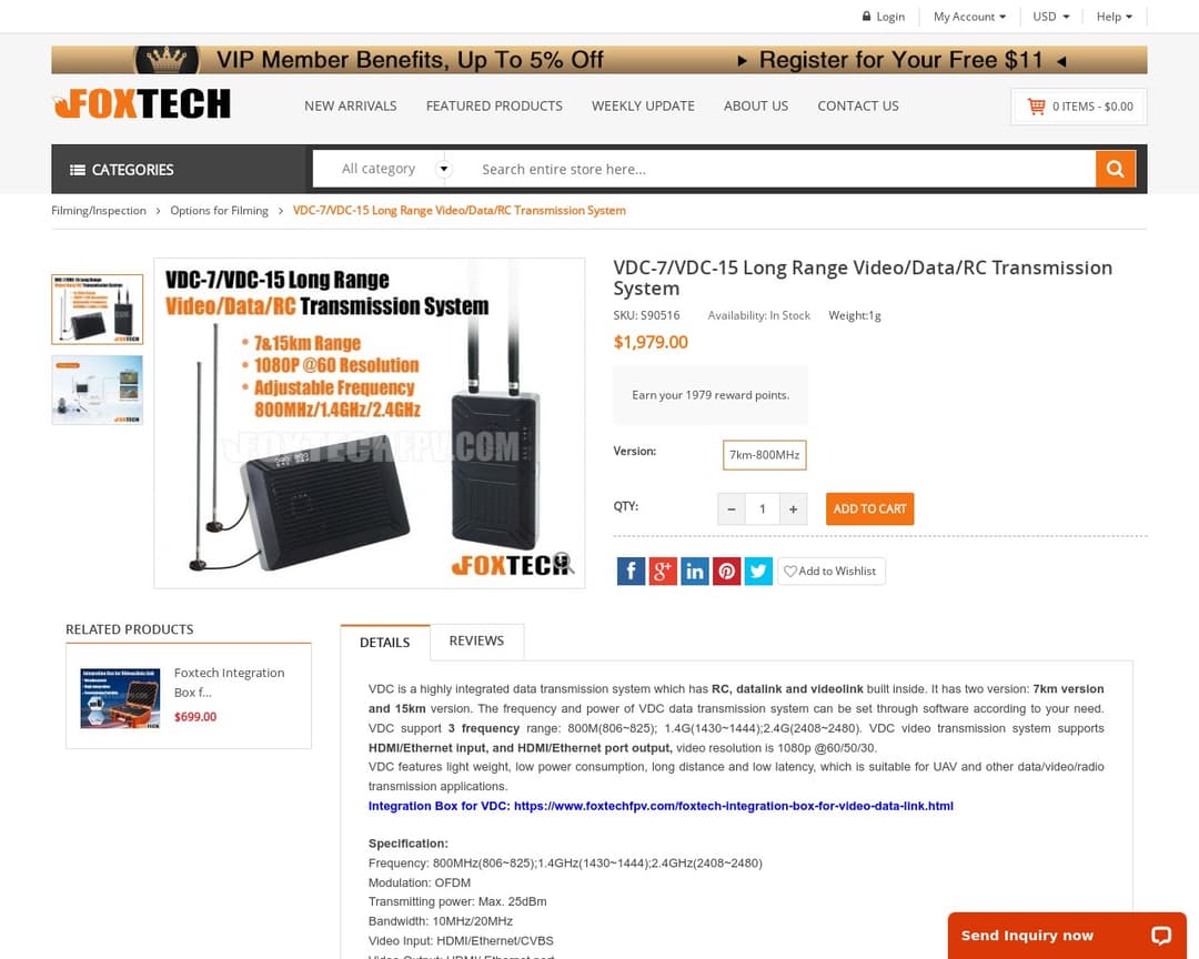 VDC Long Range Video/Data/Radio Transmission System