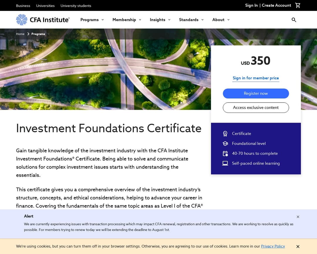 Investment Foundations® Certificate