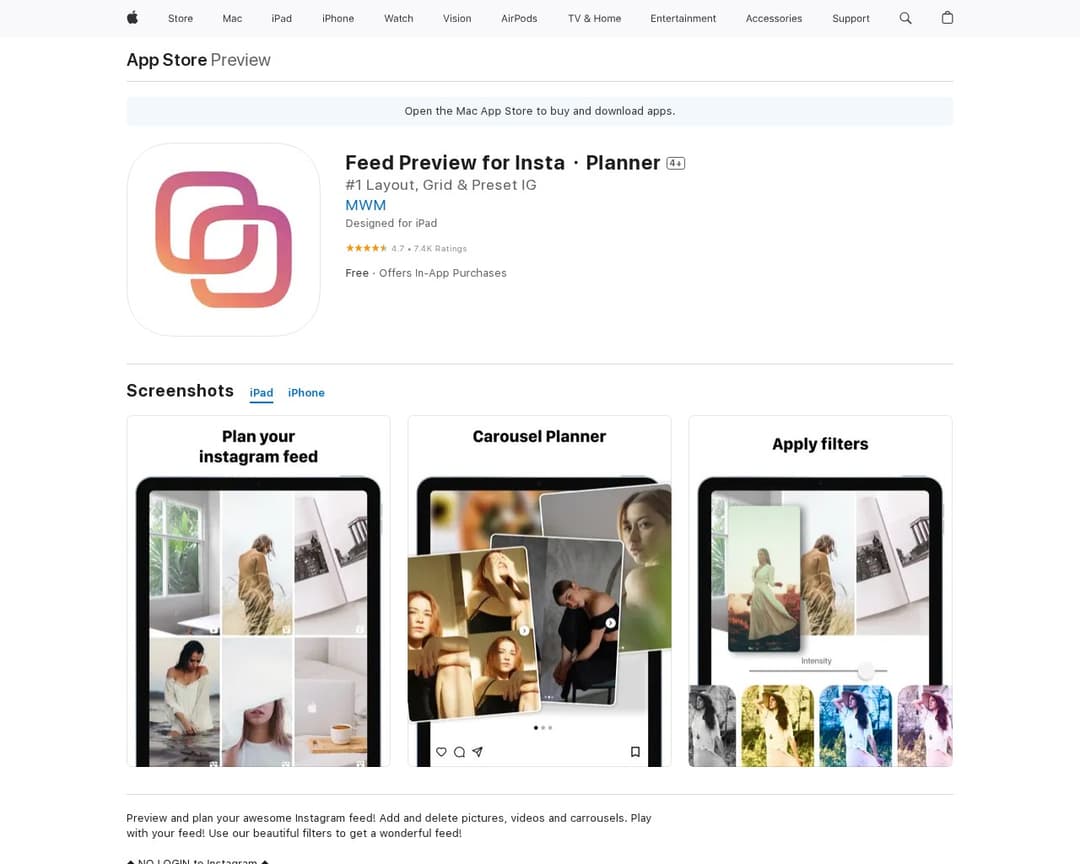 Feed Preview for Insta・Planner