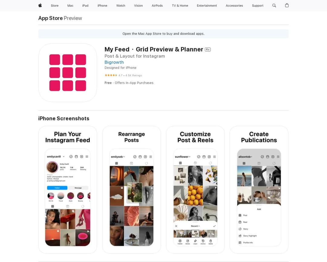 My Feed・Grid Preview & Planner