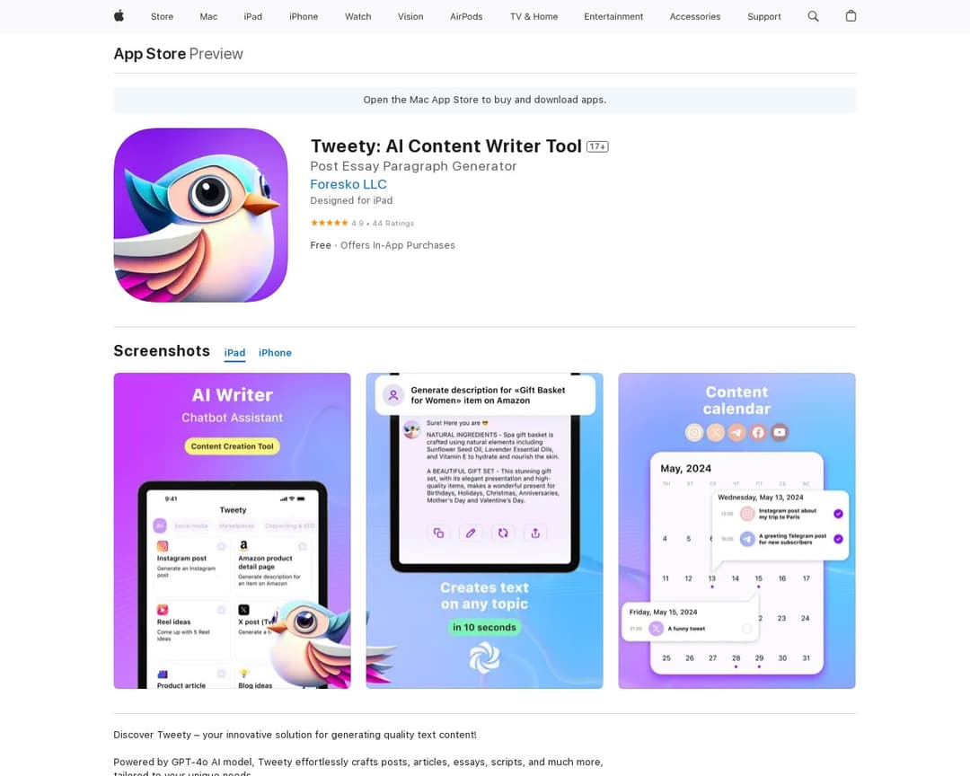 Tweety: AI Content Writer Tool