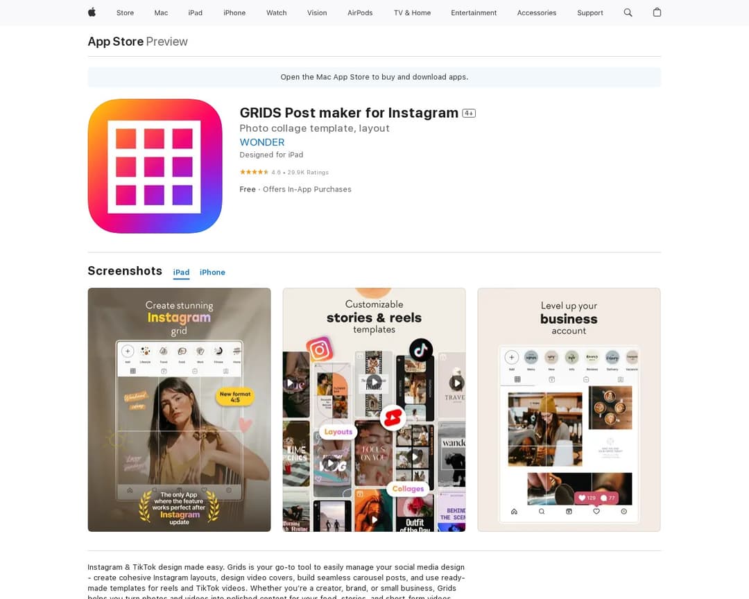GRIDS Post maker for Instagram