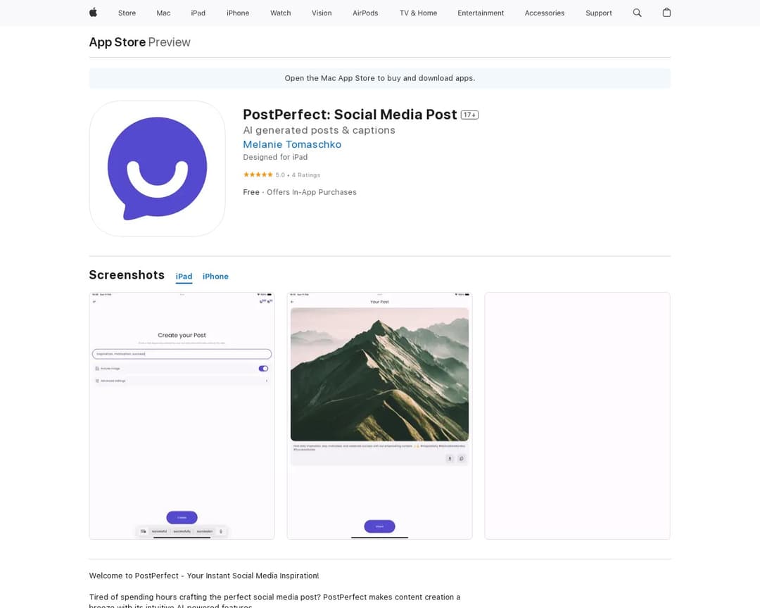 PostPerfect: Social Media Post