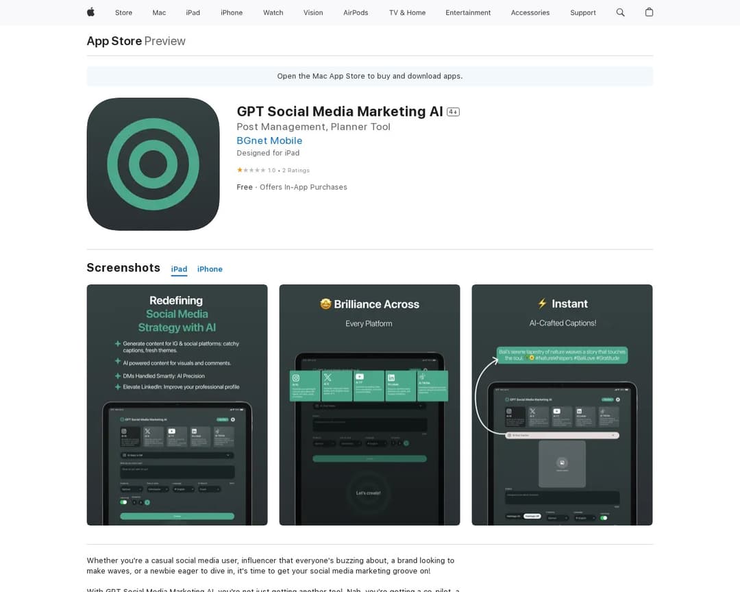 GPT Social Media Marketing AI