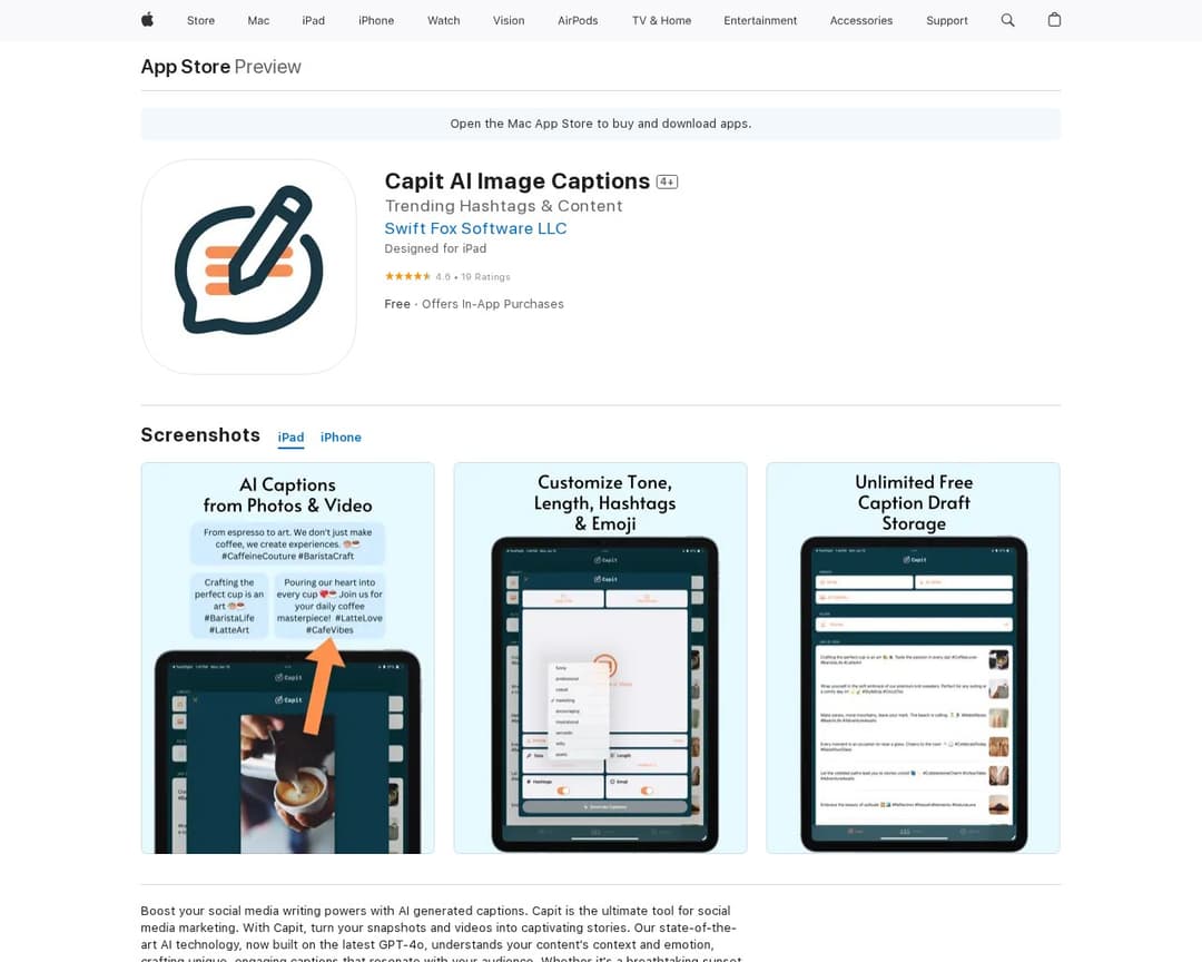 Capit AI Image Captions