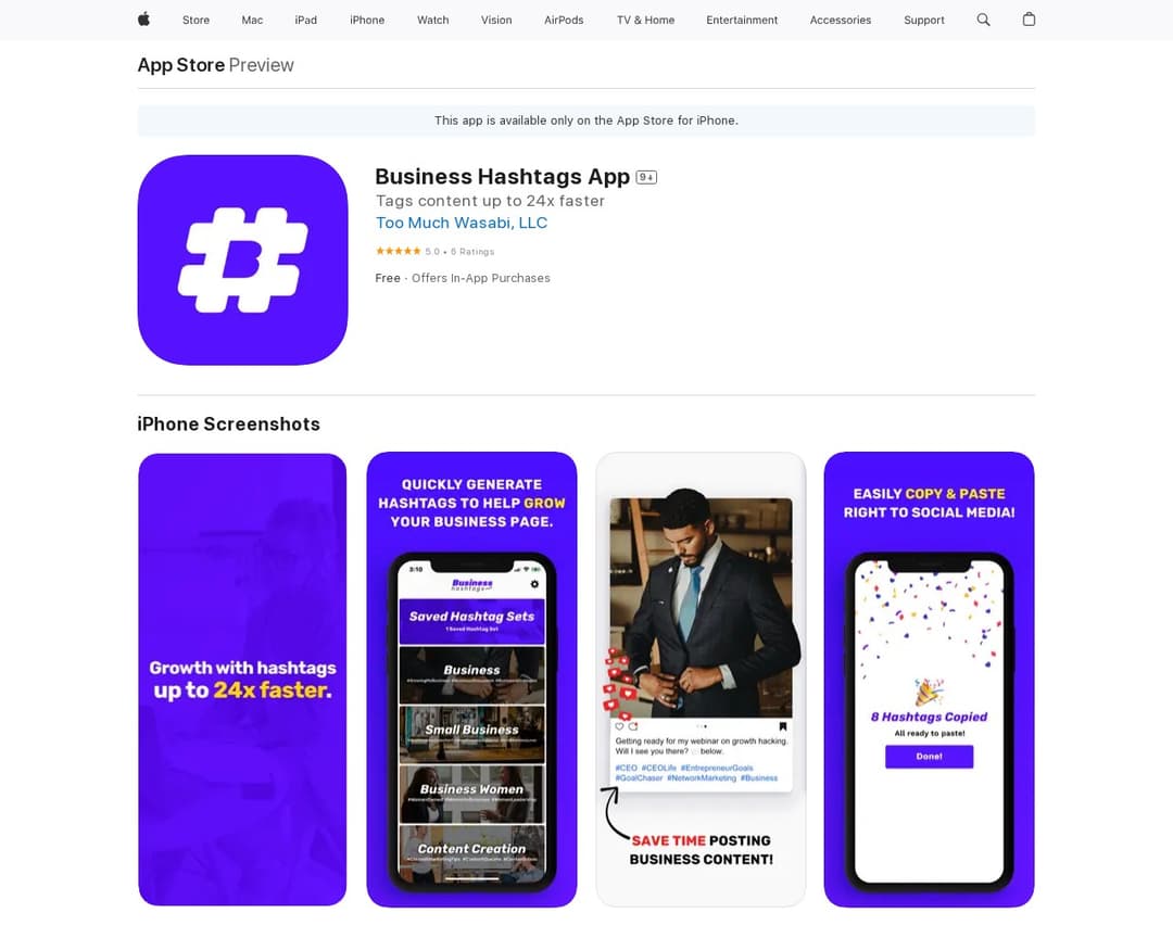 Business Hashtags App