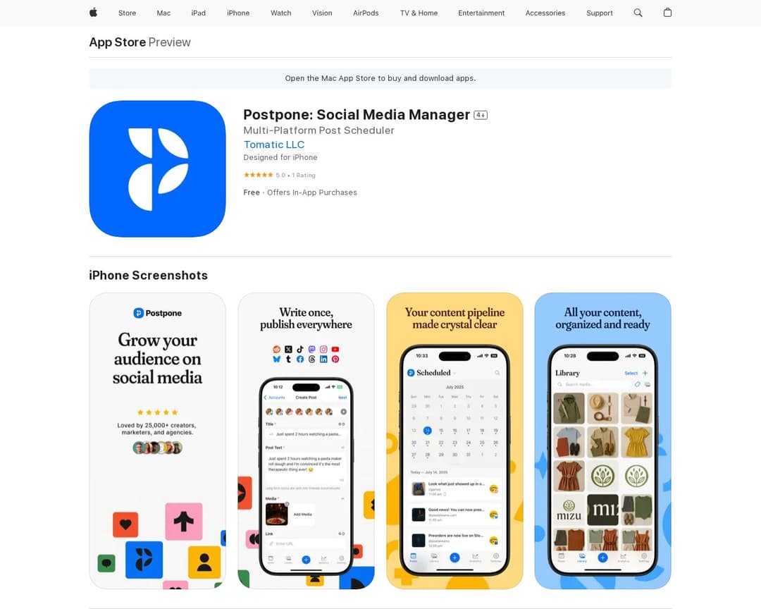 Postpone: Social Media Manager