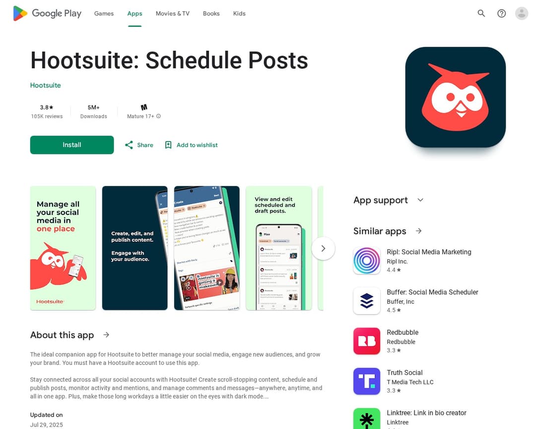 Hootsuite: Schedule Posts