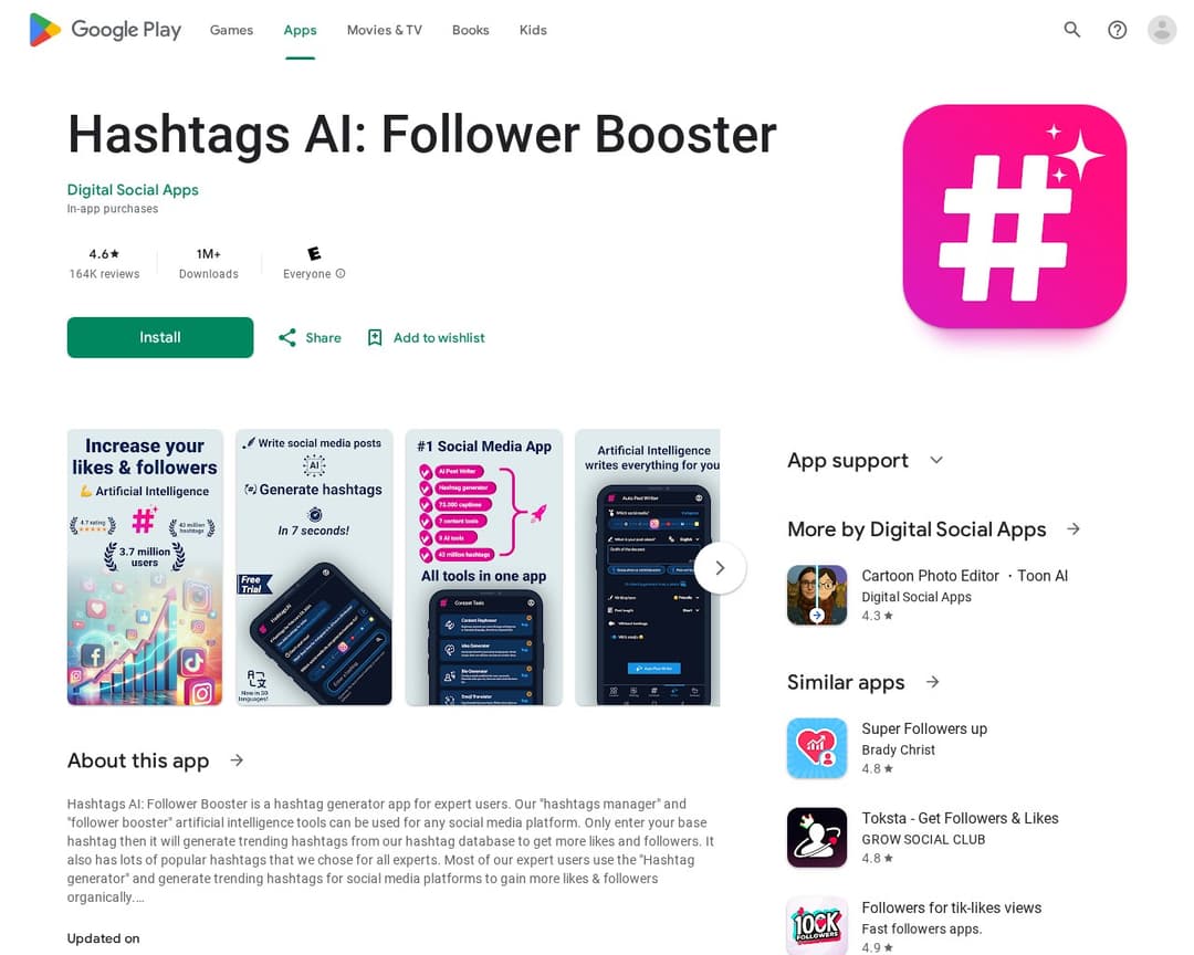 Hashtags AI: Follower Booster