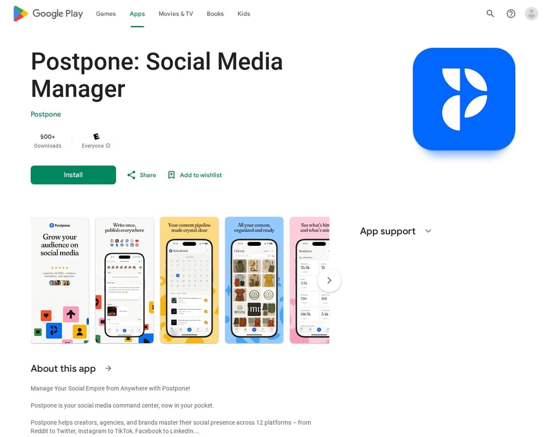 Postpone: Social Media Manager