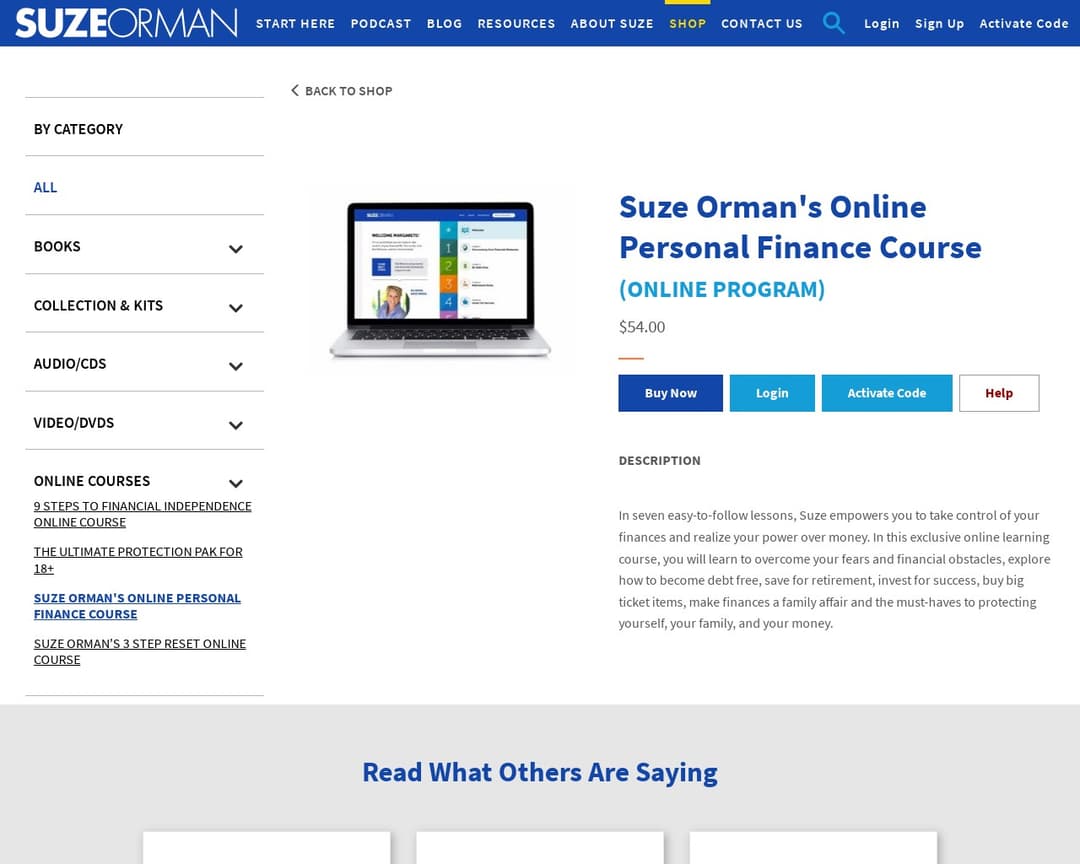 Suze Orman's Online Personal Finance Course