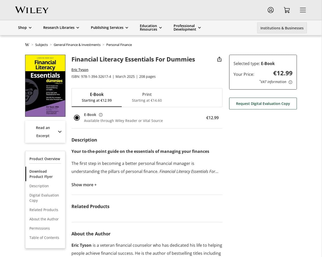 Financial Literacy Essentials For Dummies