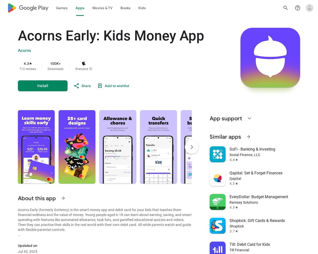 Acorns Early: Kids Money App